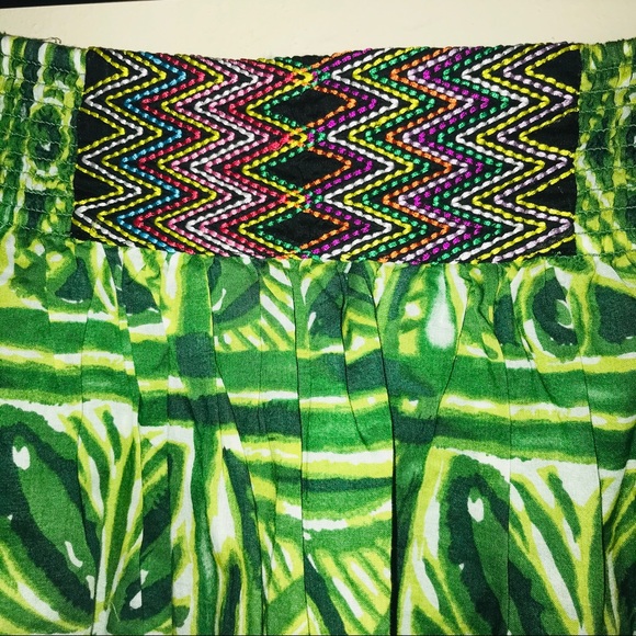 Anthro Skirt Vanessa Virginia Batik Green Size 12 - Picture 4 of 6
